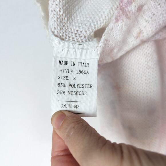 Luisa Ricci Purple Rose Pastel Cap Sleeve Knit Sweater Top Size S - Picture 6 of 6